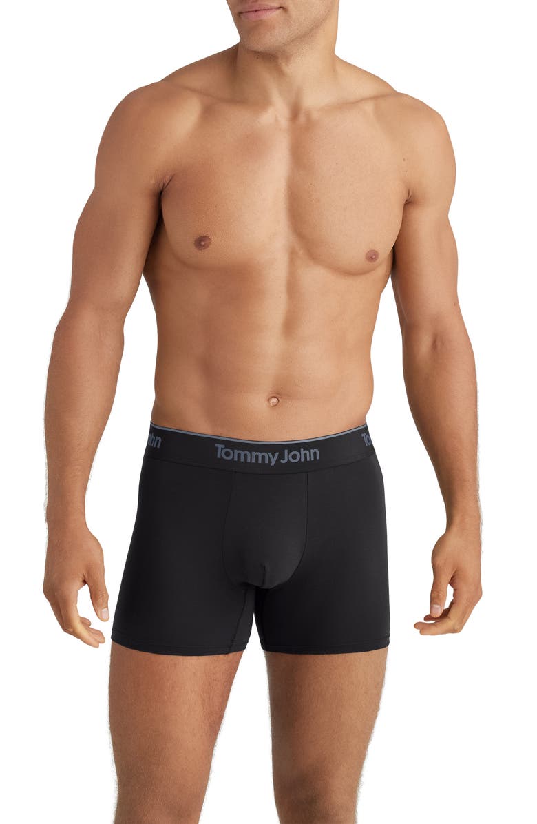 Tommy John Assorted 3-Pack Second Skin 4-Inch Stretch Modal Boxer Briefs, Alternate, color, Black