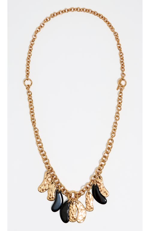 Bimba Y Lola Textured Petals Chain Necklace In Gold