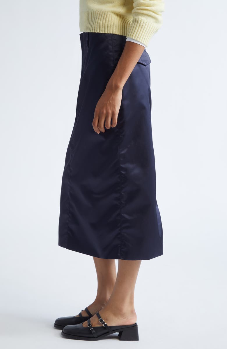 Sandy Liang Ravenna Satin Skirt, Alternate, color, Navy