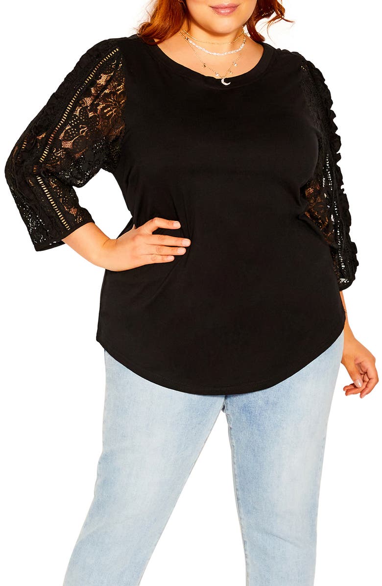 City Chic Soft Bay Cotton Top, Main, color,