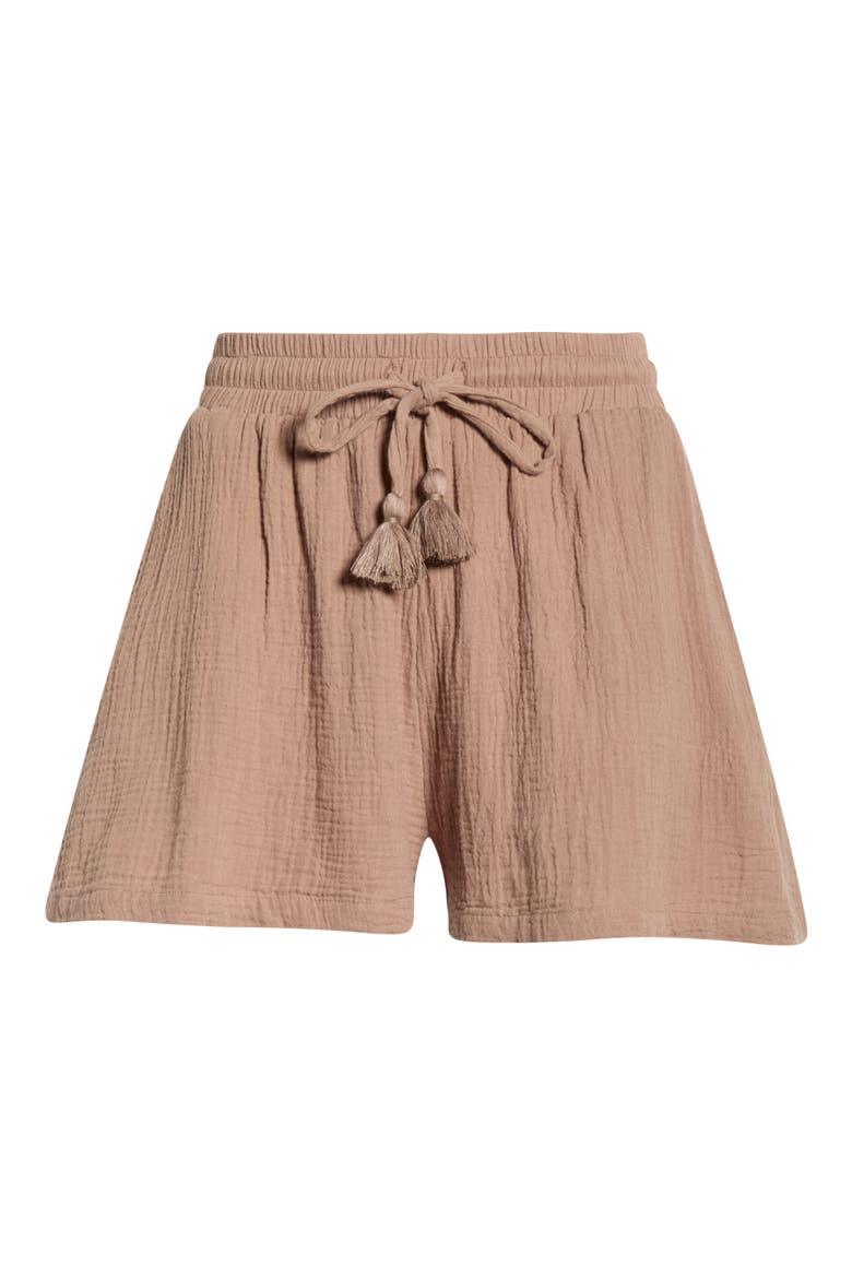 Flowy Cotton Cover-Up Skort, Alternate, color, TAUPE