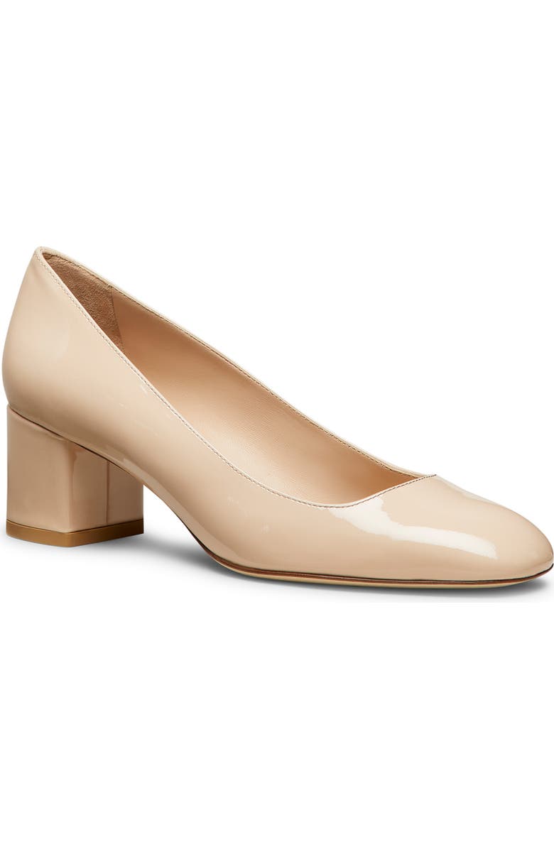 Stuart Weitzman Maeve Block Heel Pump, Main, color, Barely Beige