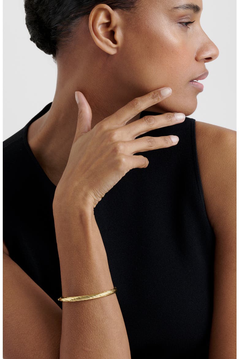 Melissa Metal Twist Hinged Bangle, Alternate, color, GOLD TONE