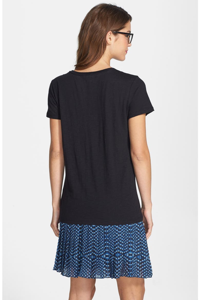 Caslon® Relaxed U-Neck Tee, Alternate, color, BLACK