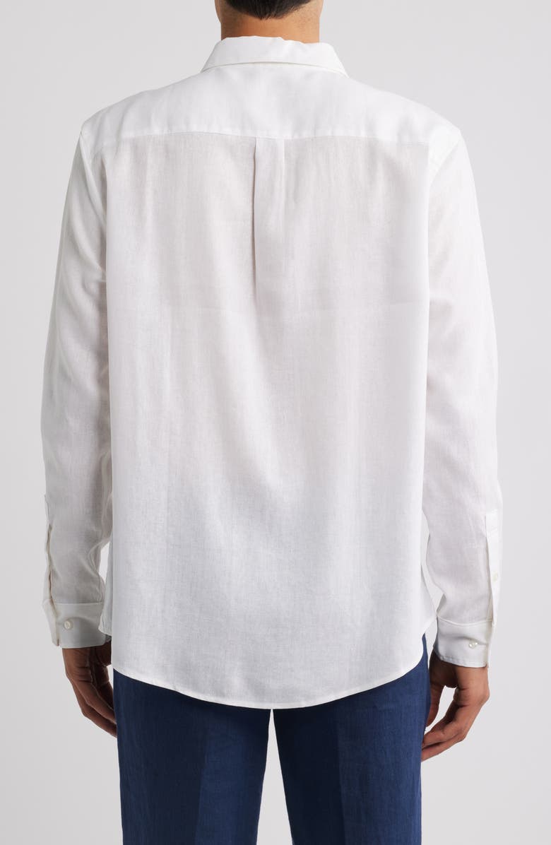Mack Weldon Linen Button-Up Shirt, Alternate, color, Bright White