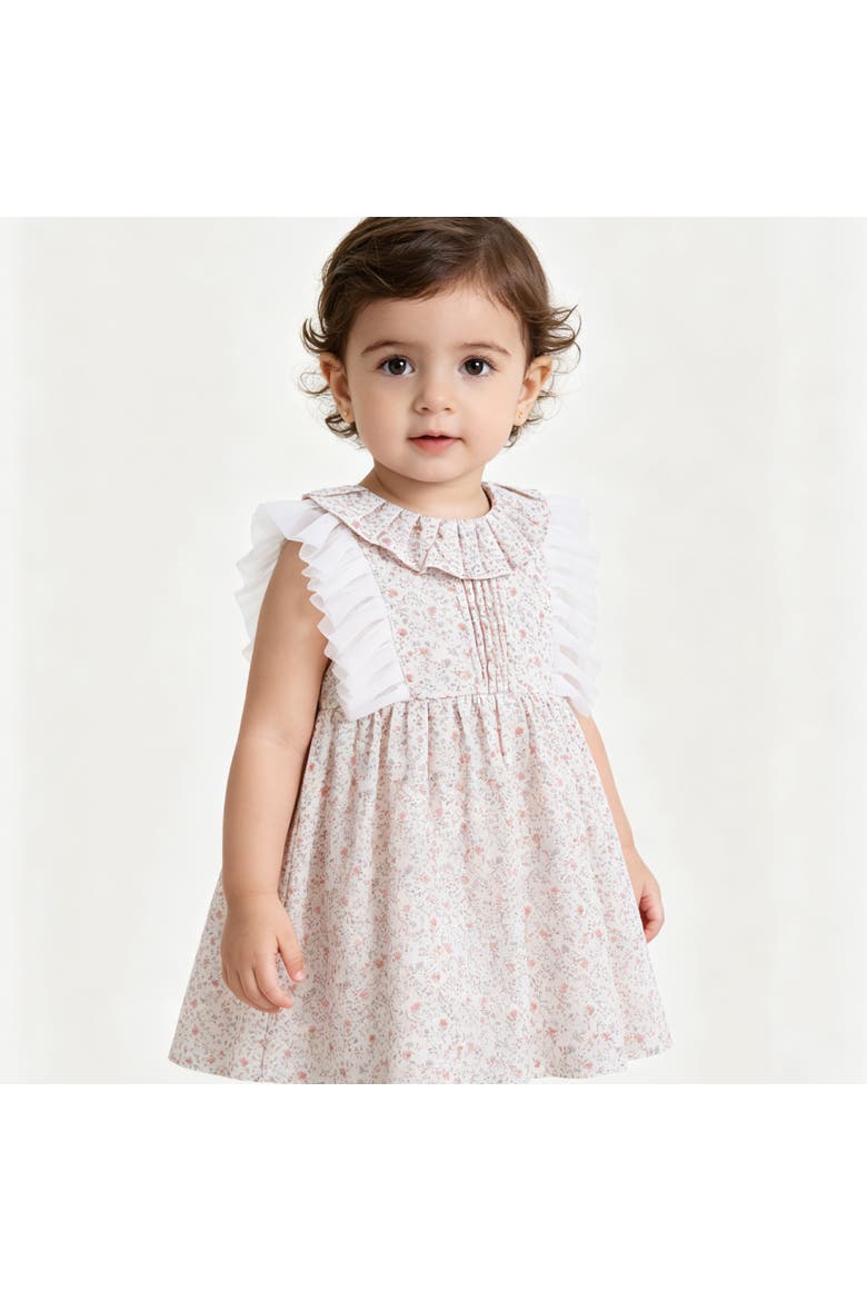 Floral Ruffle Dress, Alternate, color, Ivory