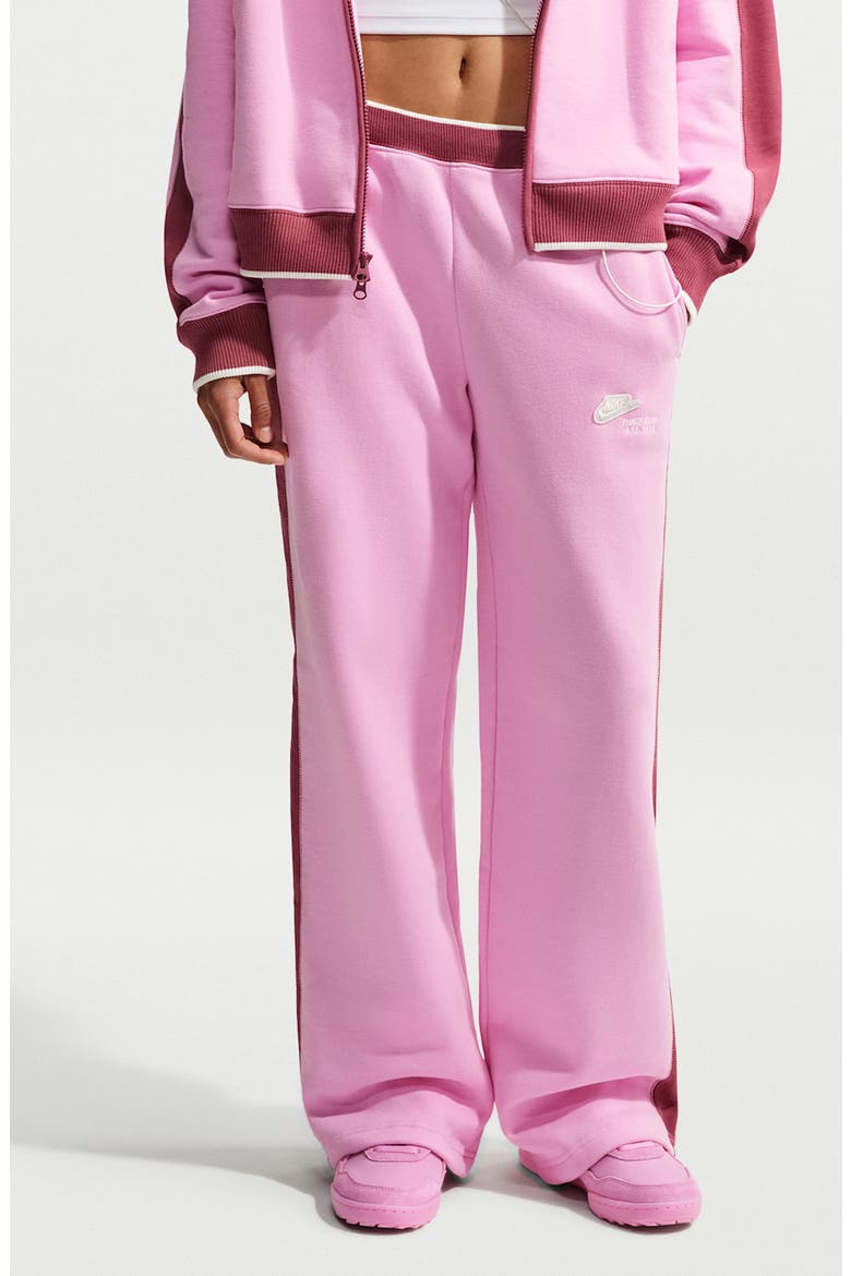 Track Club Fleece Wide Leg Pants, Main, color, PINK RISE/ PINK SMOKE