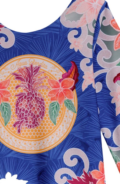 Agua Bendita Kids' Honey Thamar Long Sleeve One-piece Rashguard Swimsuit In Multi