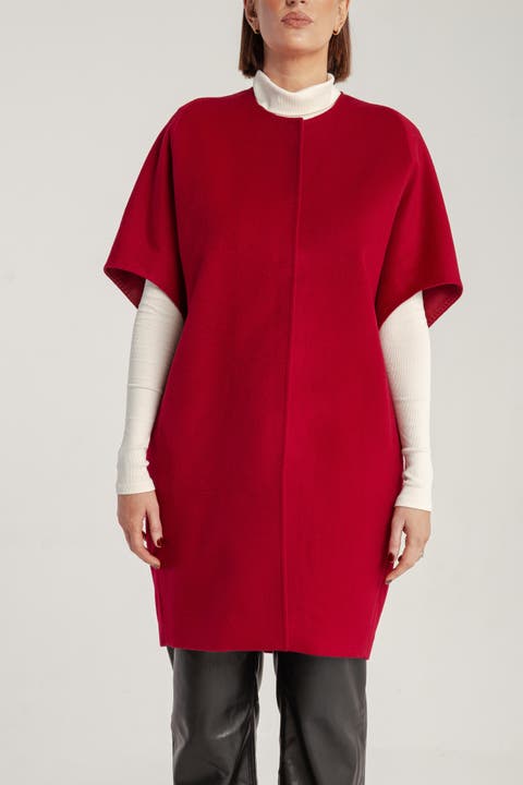 Cashmere Short Sleeve Crew Neck Coat