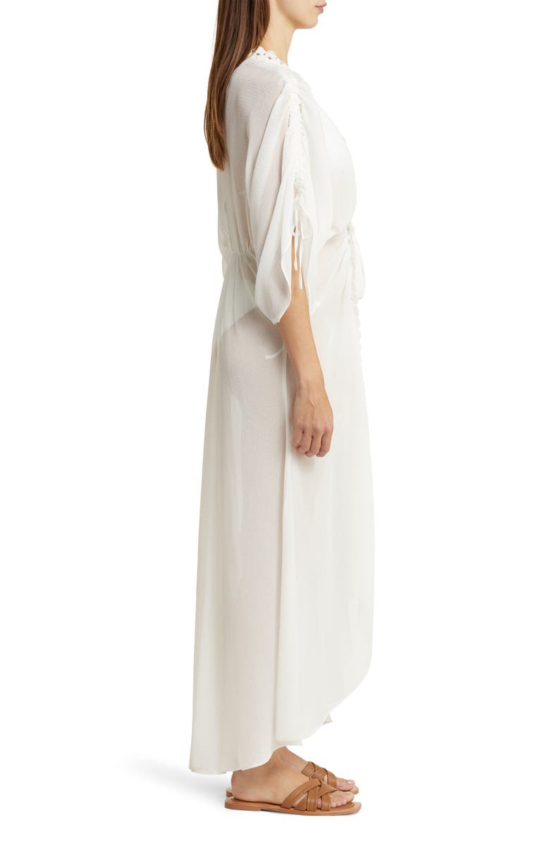 Ramy Brook Raelynn Lace Trim Cover-Up, Alternate, color, White