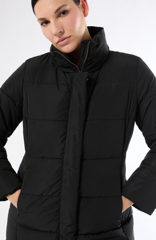 Marina Rinaldi Quark Water Repellent Quilted Coat In Black