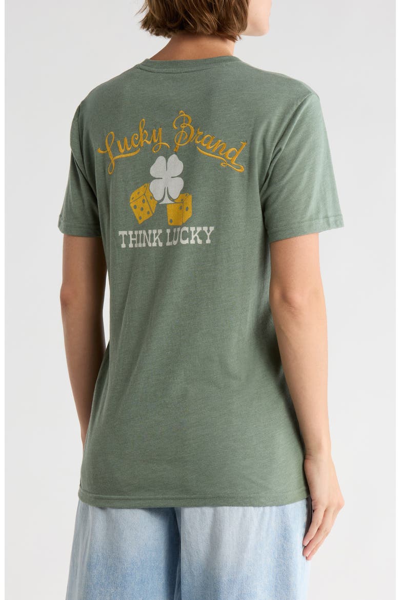 Think Lucky Embroidered T-Shirt, Alternate, color, LAUREL WREATH