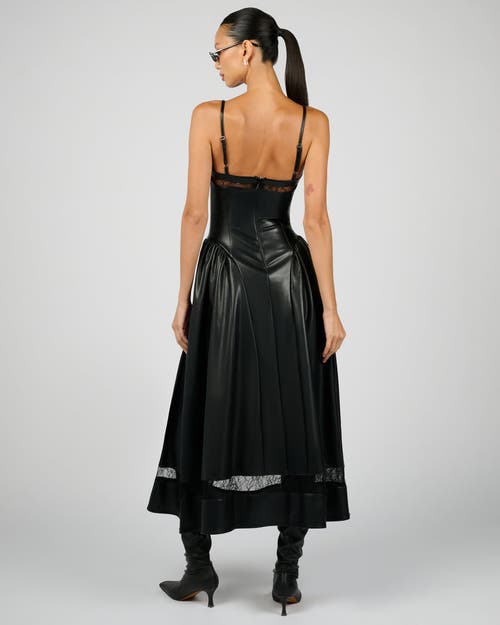 Weworewhat Lace Panel Corset Midi Dress In Black