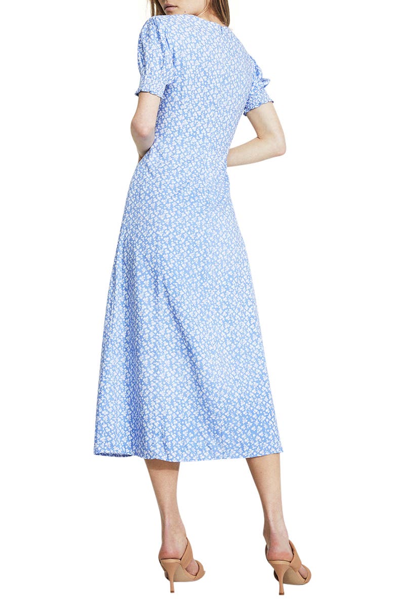 Bardot Floral Midi Dress, Alternate, color, 