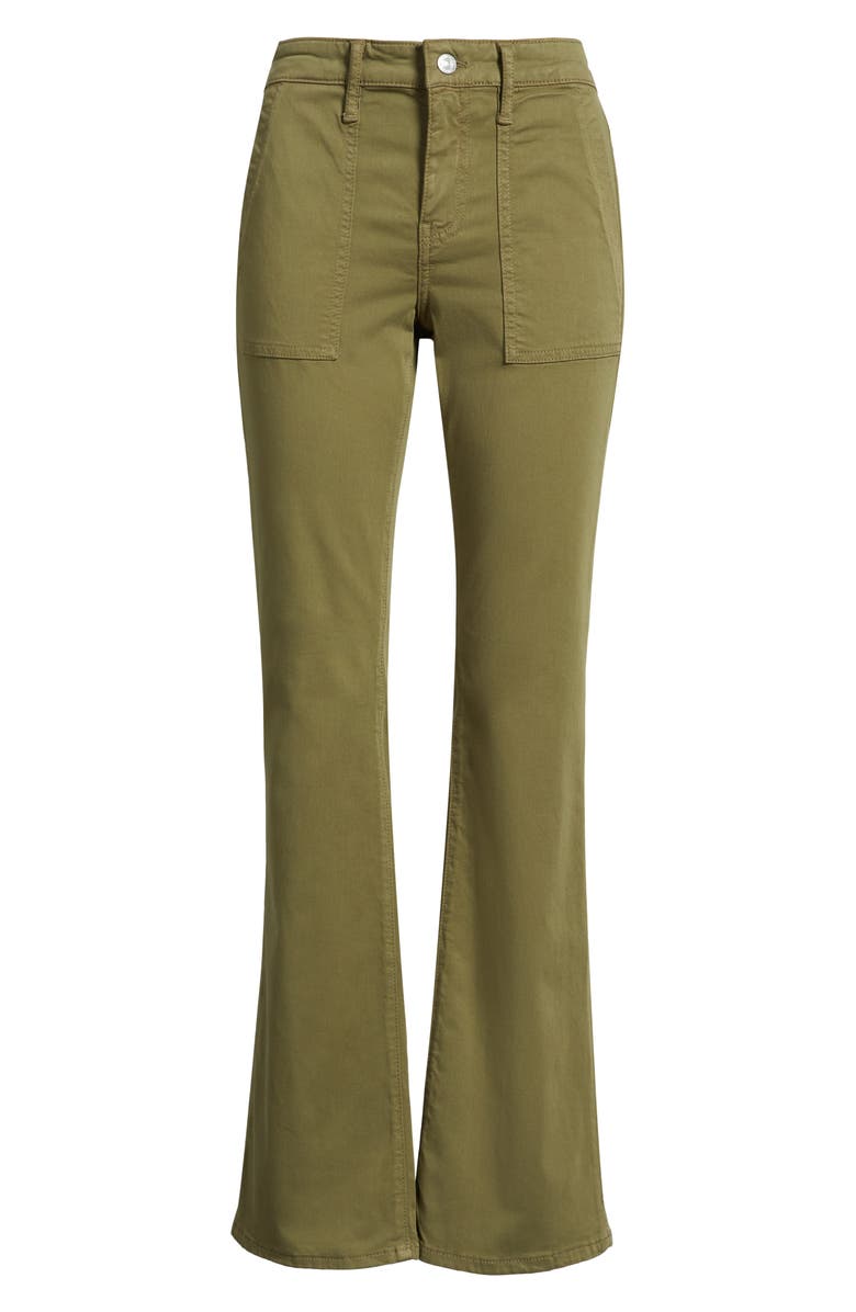 Mavi Jeans Vicky Patch Pocket Wide Leg Jeans, Alternate, color, Dark Olive Sateen