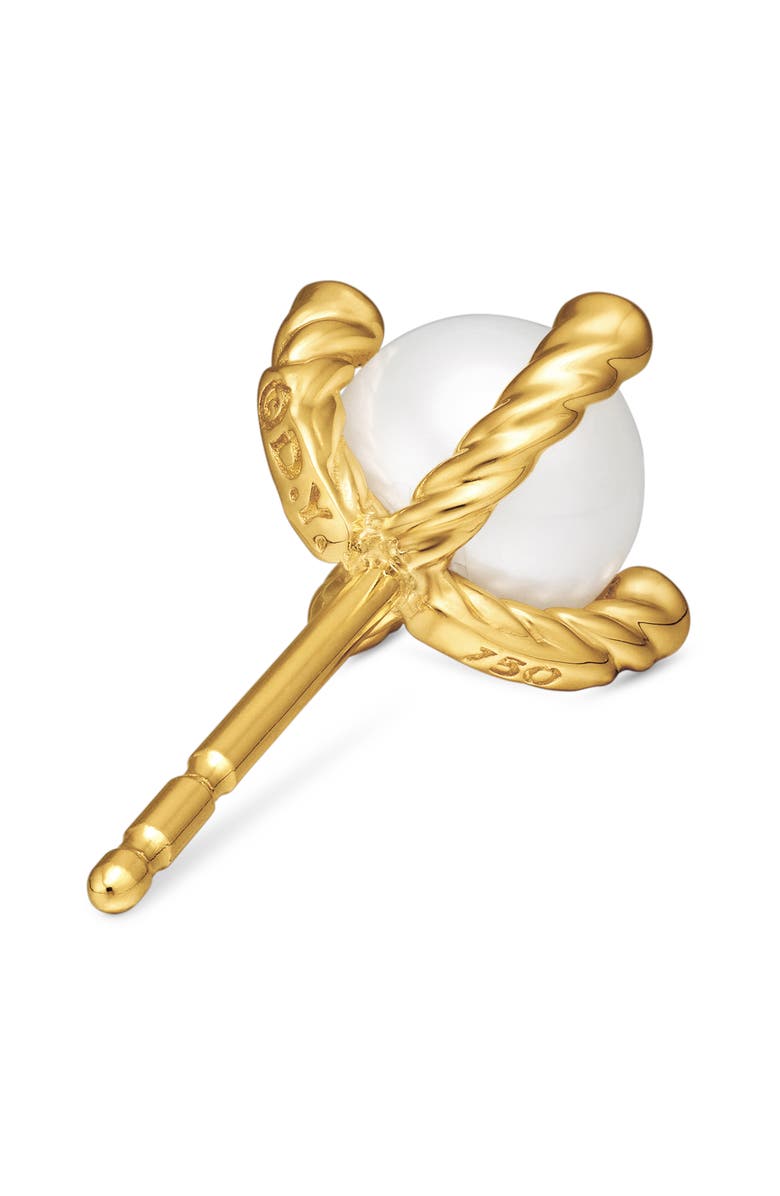 David Yurman Genuine Pearl & Diamond Post Earrings, Alternate, color, Two Tone