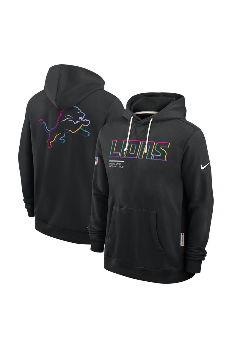 Men's Nike Black Detroit Lions 2025 NFL Crucial Catch Sideline Standard Issue Dri-FIT Hoodie, Alternate, color, Black