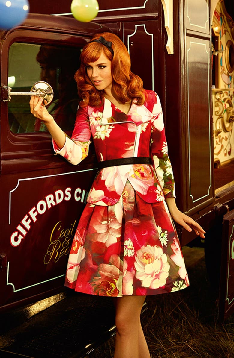 Ted Baker London 'Monny - Rose on Canvas' Full Skirt, Alternate, color,