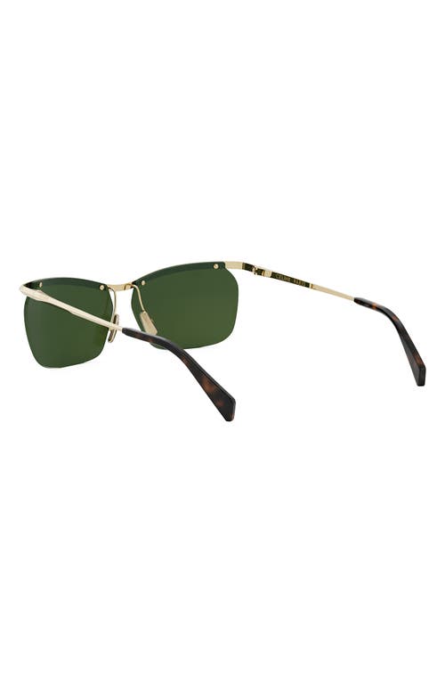 Celine 62mm Oversize Geometric Sunglasses In Green