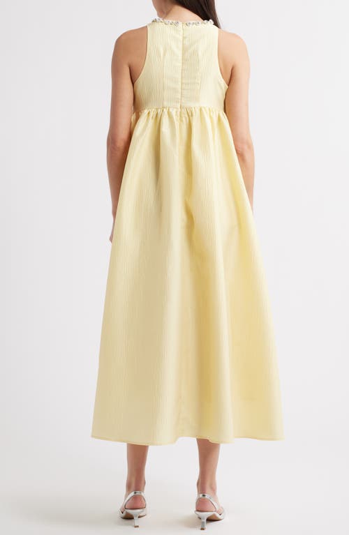 Sister Jane Darya Jewel Neck Sleeveless Midi Dress In Yellow