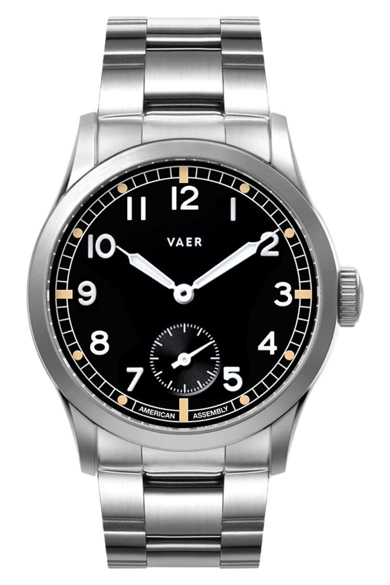 C3 Dirty Dozen Bracelet Watch, 36mm, Main, color, BLACK
