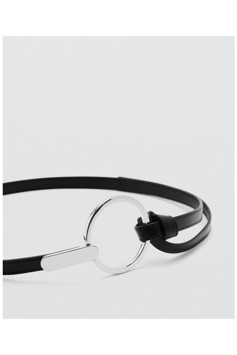 Maxi Buckle Thin Belt, Alternate, color, BLACK