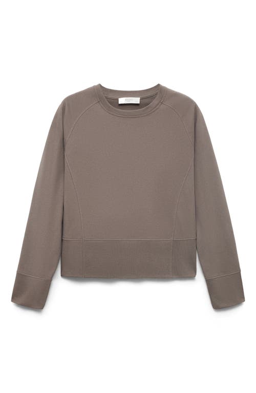 Mango Fluid Cotton Sweatshirt In Brown