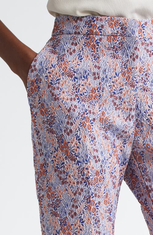 Etro Fiorellino Lace Jacquard Flare Trousers In Multicolor Azure Base