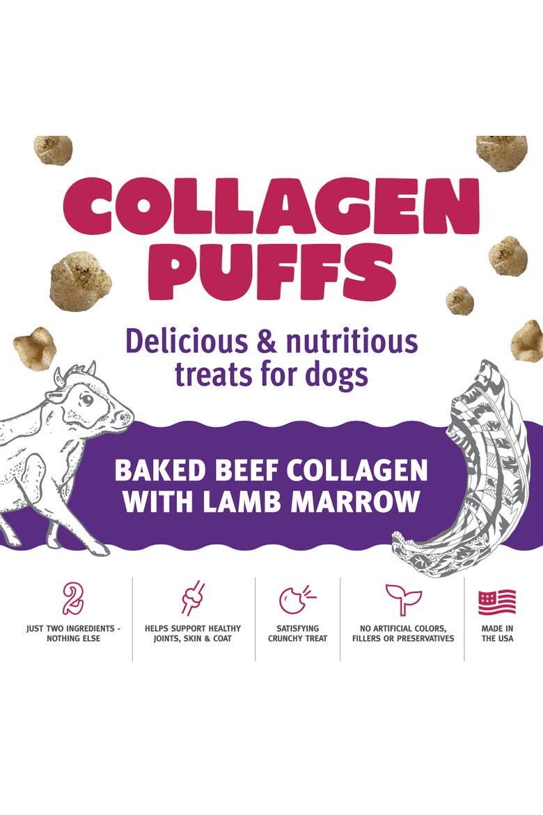 Collagen Puffs Baked Beef Collagen w/ Lamb Marrow 1.3oz Dog Treats, Alternate, color, Multicolored