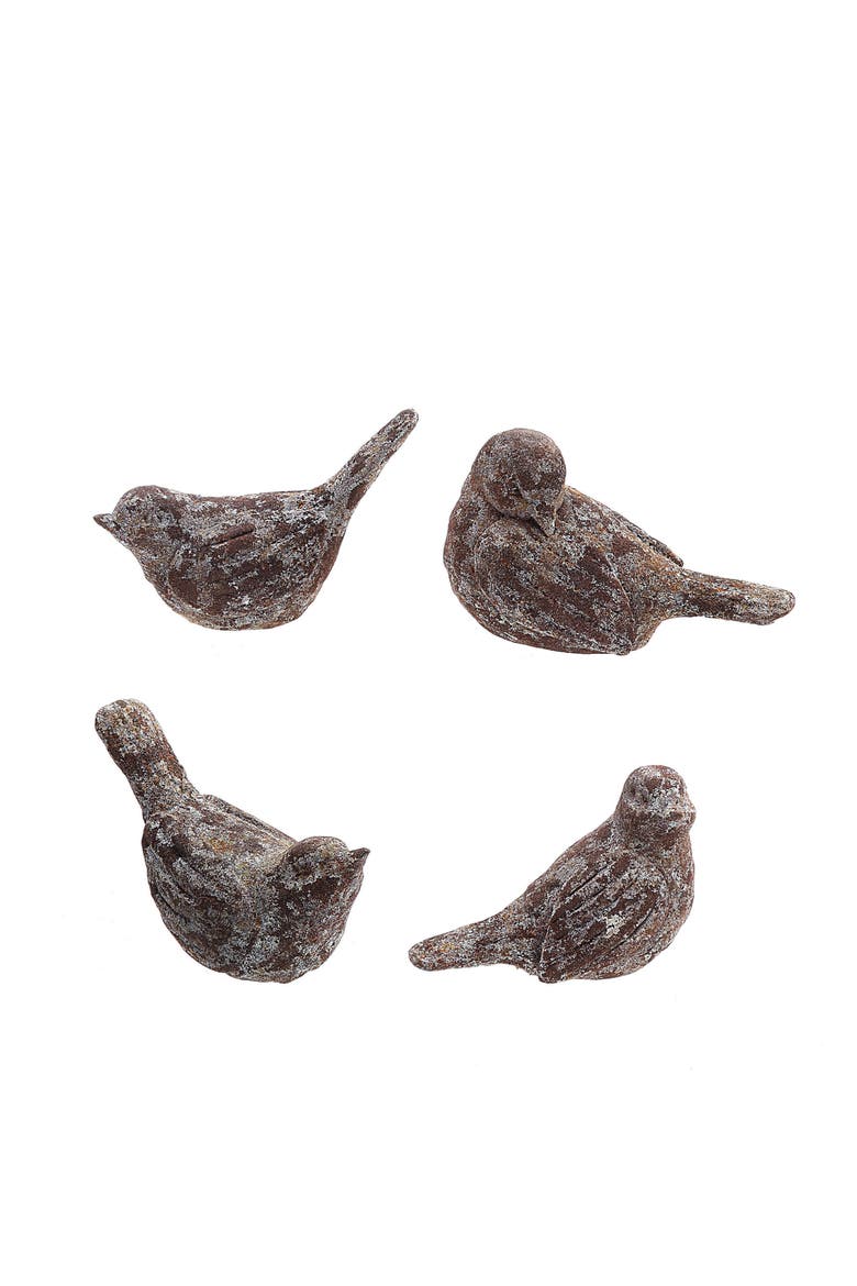 Heavily Distressed Resin Bird Figurine, Main, color, Brown