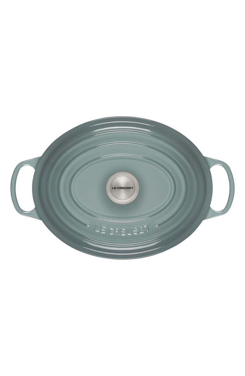 Le Creuset Signature 6.75-Quart Oval Enamel Cast Iron French/Dutch Oven with Lid, Alternate, color, Sea Salt