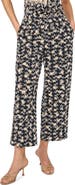 CeCe Embroidered Ankle Wide Leg Pull-On Pants