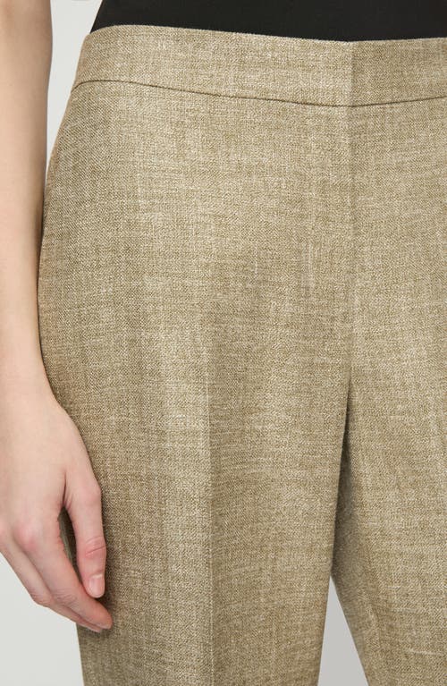 Lafayette 148 New York Gates Marled Weave Straight Leg Pants In Loden Green Multi