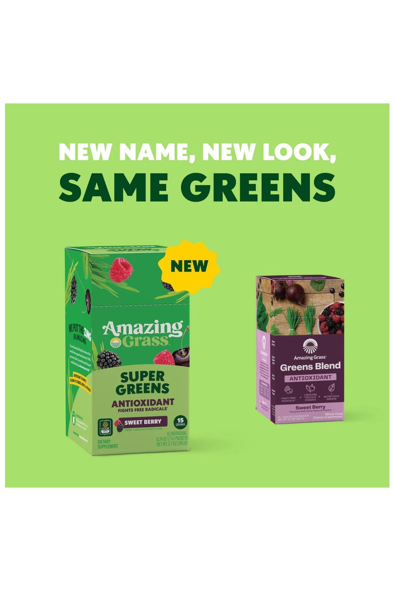 Greens Blend Antioxidant Super Greens Powder with Spirulina Beet Root Elderberry Prebiotics Probiotics Sweet Berry, Alternate, color, None