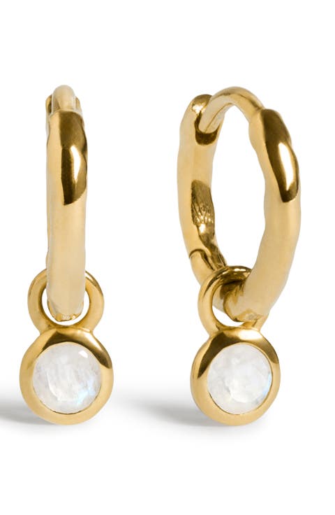 Birthstone Huggie Hoop Earrings