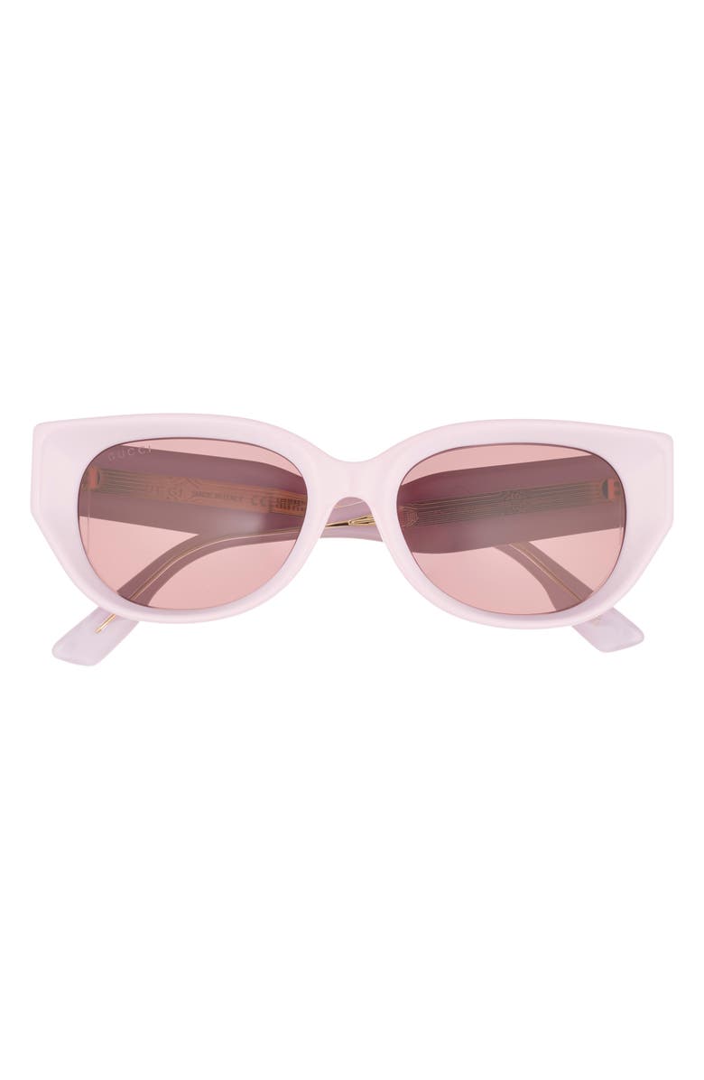 Gucci 54mm Cat Eye Sunglasses, Main, color, Pink Pink Brown