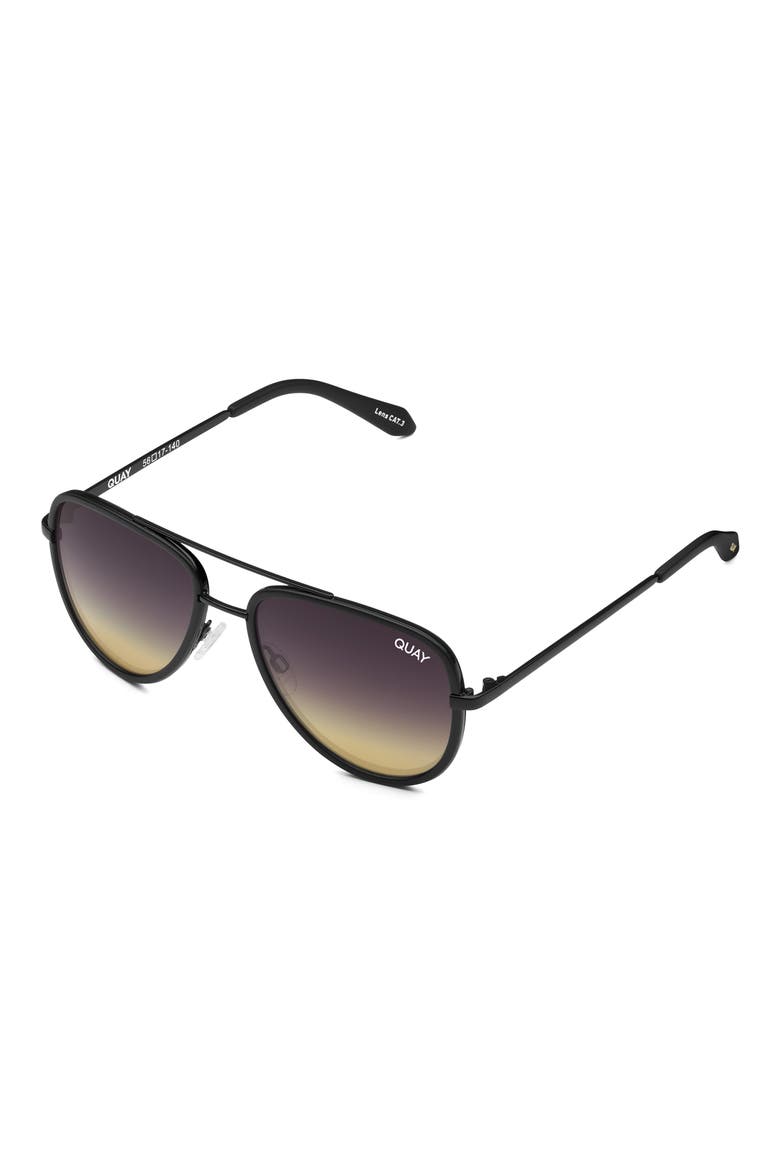 All In 56mm Gradient Aviator Sunglasses, Alternate, color, BLACK/ BLACK GOLD