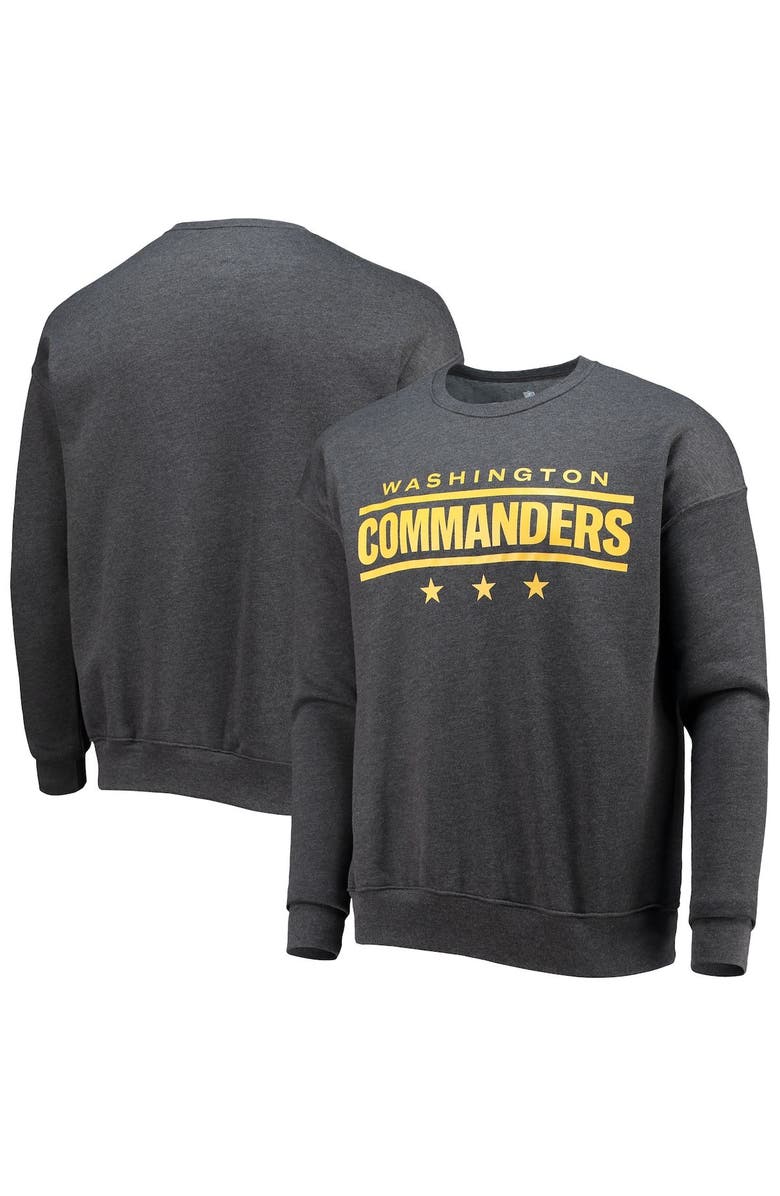NFL X DARIUS RUCKER Men's NFL x Darius Rucker Collection by Fanatics Charcoal Washington Commanders Star Sponge Fleece Pullover Sweatshirt, Main, color, Charcoal