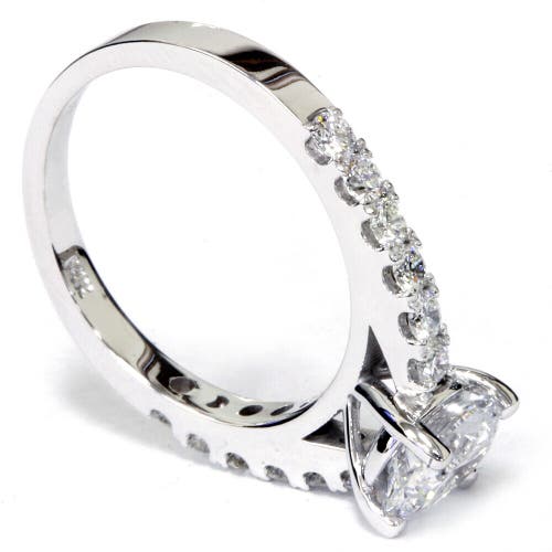 Bliss Diamond Certified 2ct Diamond Engagement Ring Solitaire Accent 14k Gold Lab Grown In 14k White Gold