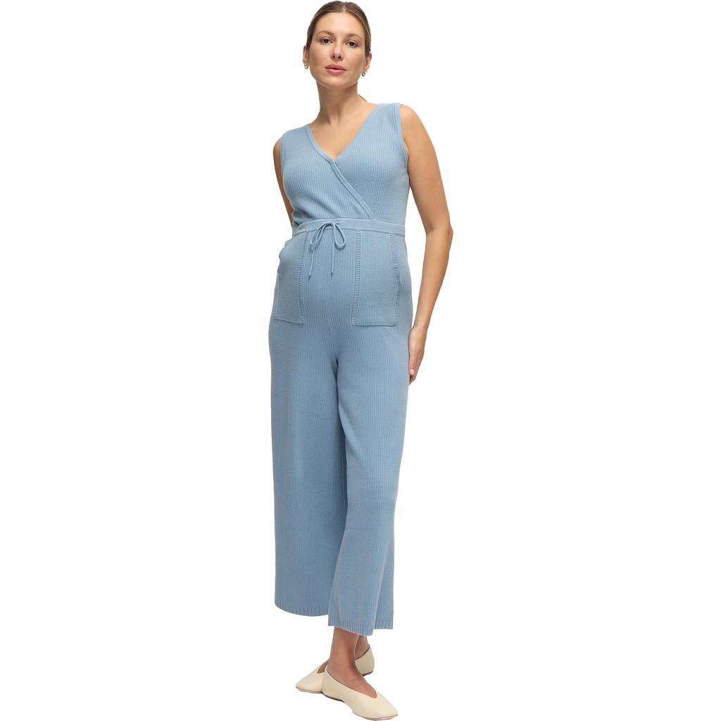 Ingrid & Isabel Luxe Sweater Maternity Jumpsuit In Gray