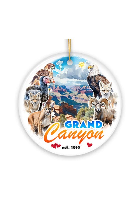 Grand Canyon Wildlife Watercolor Ceramic Ornament