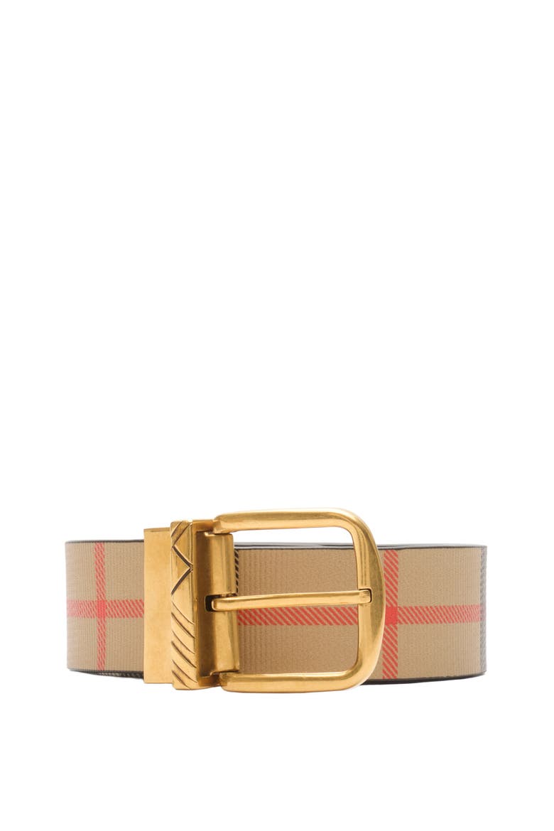 Reversible Check Pin Belt, Main, color, Peat brown/sand beige