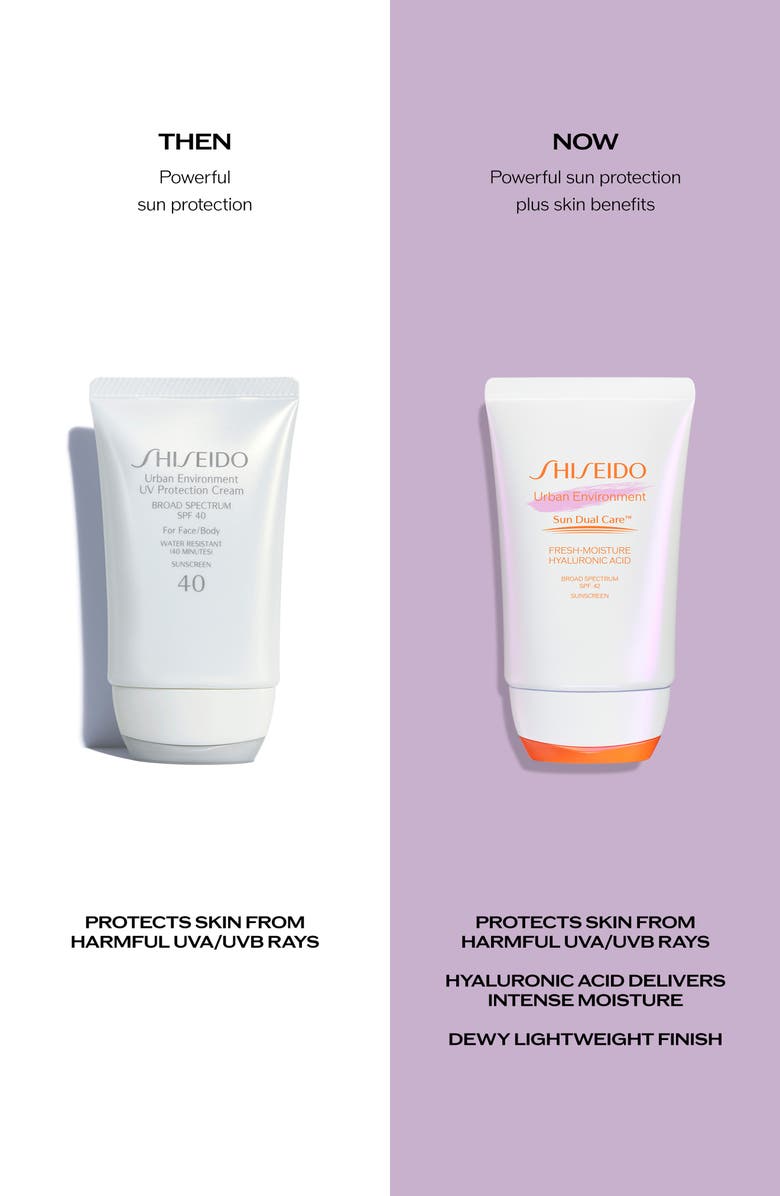Shiseido Urban Environment Sun Dual Care<sup>™</sup> Fresh-Moisture Broad Spectrum Sunscreen SPF 42, Alternate, color,