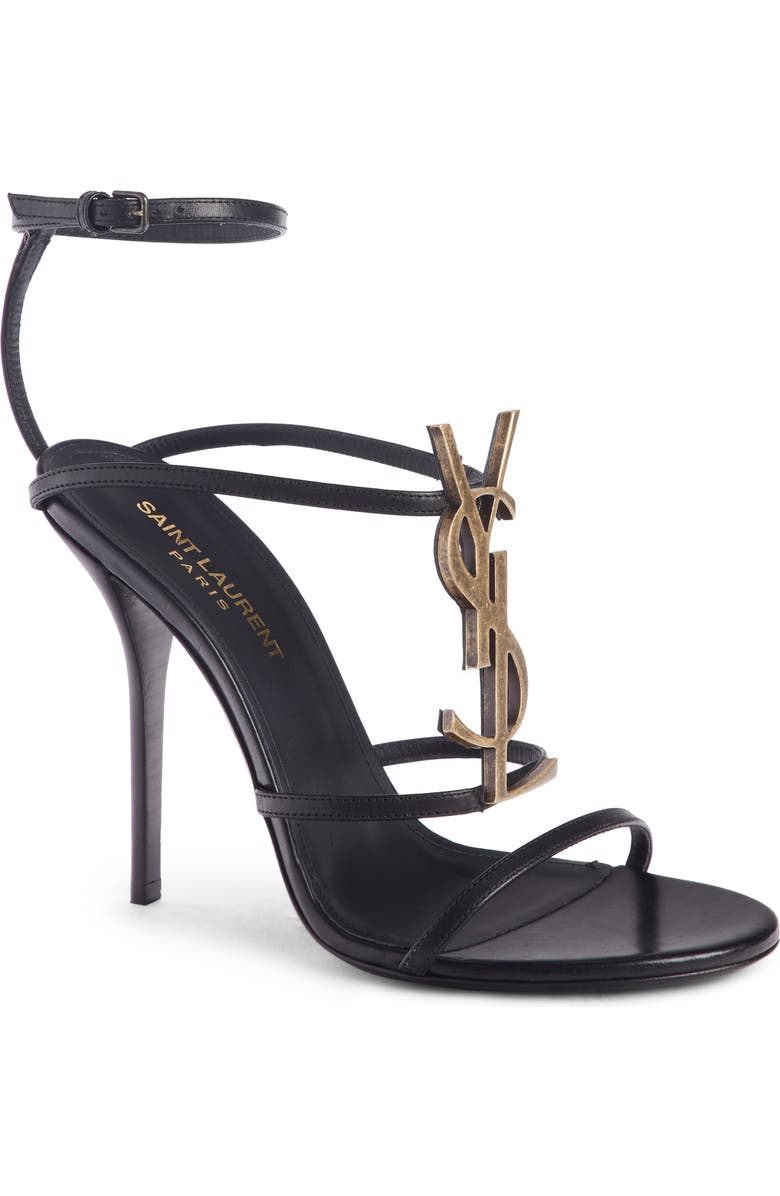 Saint Laurent Cassandra YSL Strappy Sandal, Main, color,