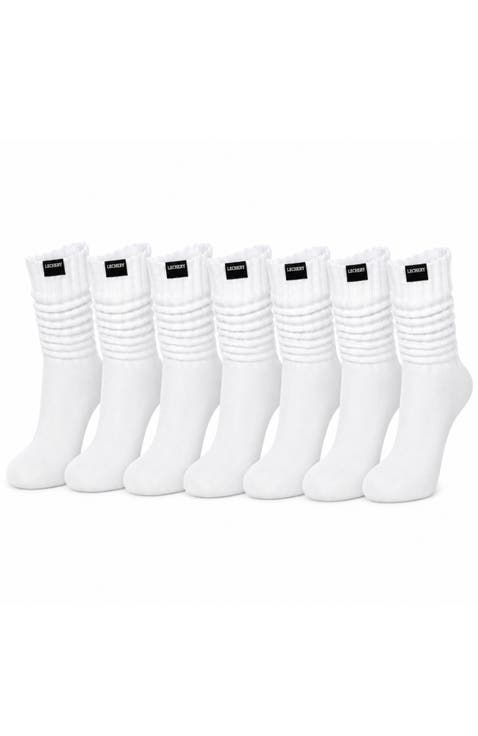 7-Pack Scrunch Slouchy Retro Boot Gym Sports Socks