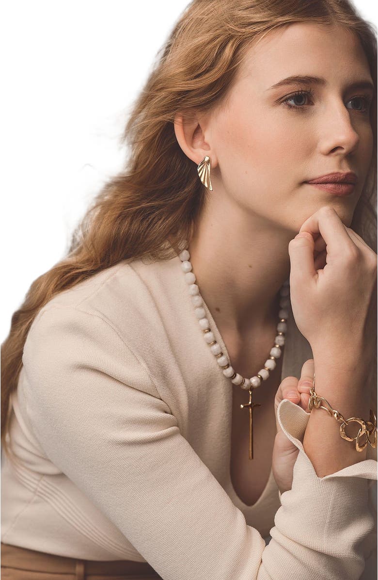 Collection 1304 Heavenly Bronze Cross Necklace, Alternate, color, 