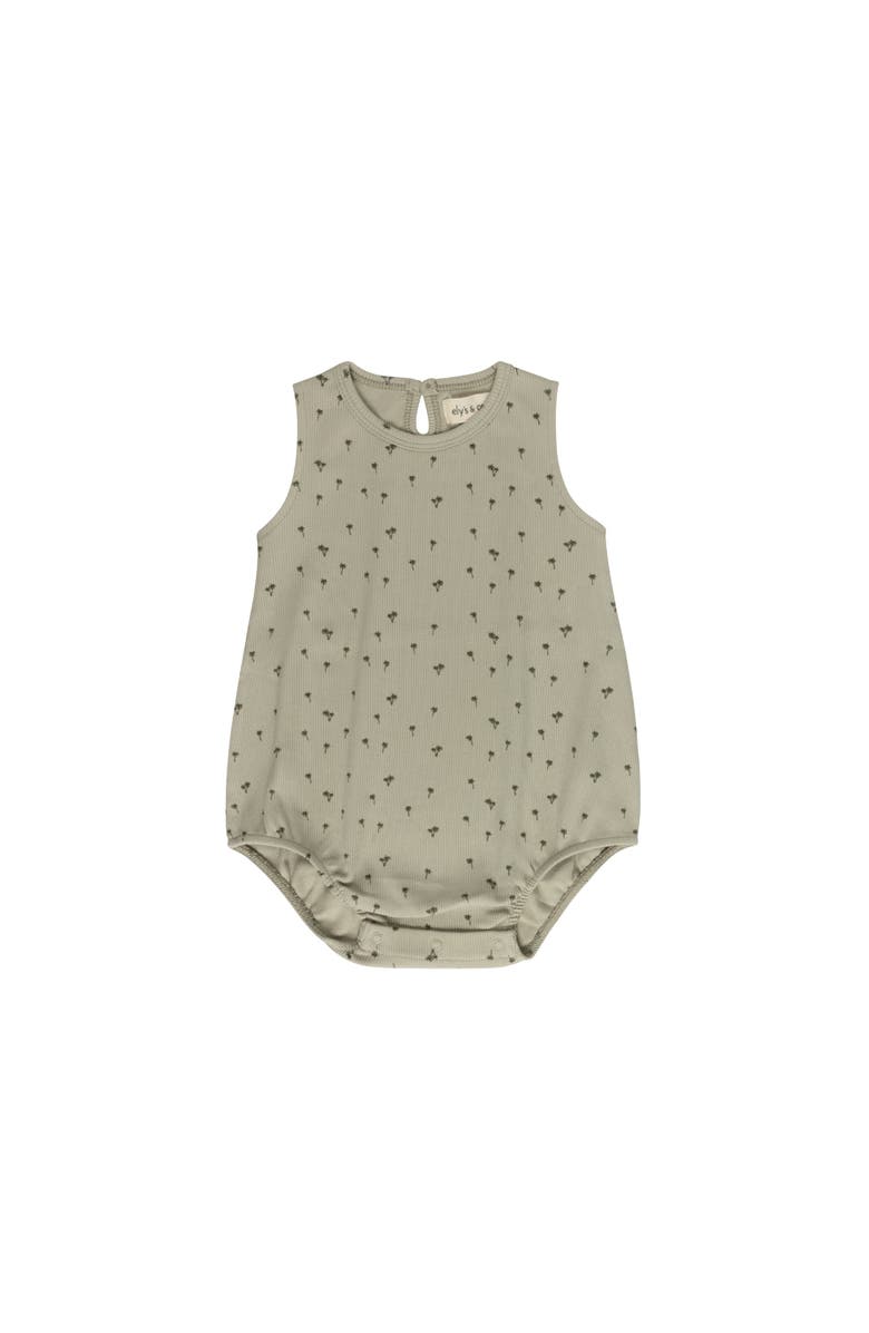 Ely's & Co. Printed Palm Trees Collection - Baby Boy Romper, Main, color, Sage