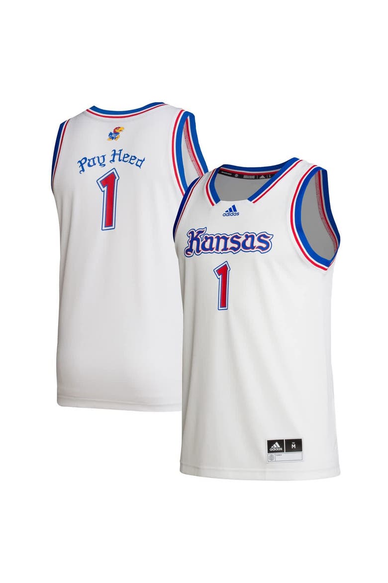 Men's adidas #1 White Kansas Jayhawks Alternate Swingman Jersey, Main, color, White