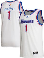 adidas Men's adidas #1 White Kansas Jayhawks Alternate Swingman Jersey