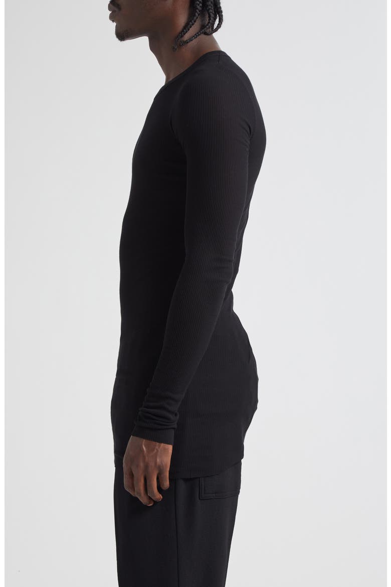 Long Sleeve Rib T-Shirt, Alternate, color, BLACK